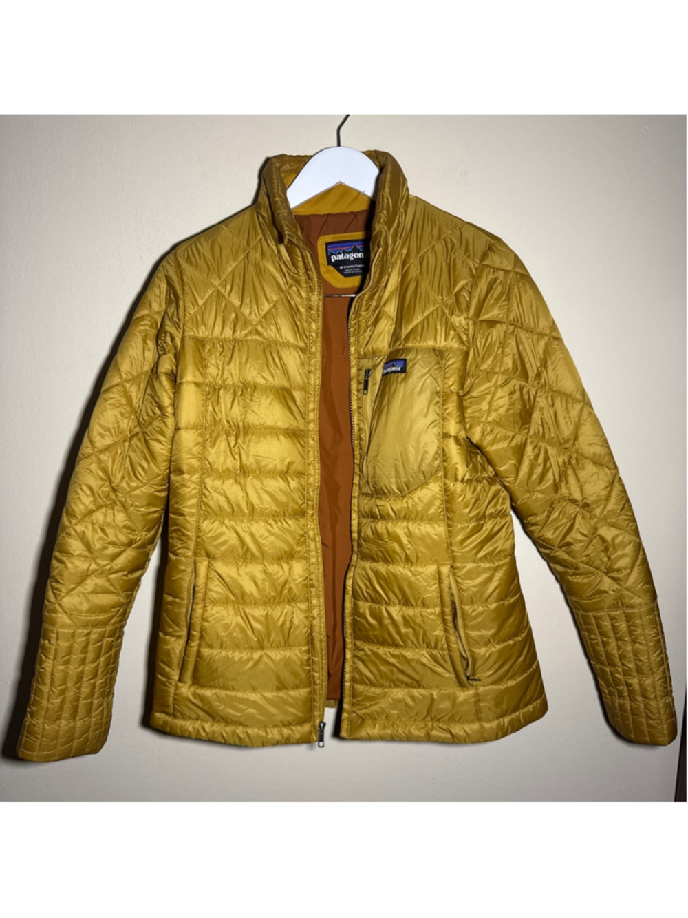 Patagonia Quilted Puffer Jacket Medium Yellow Brown